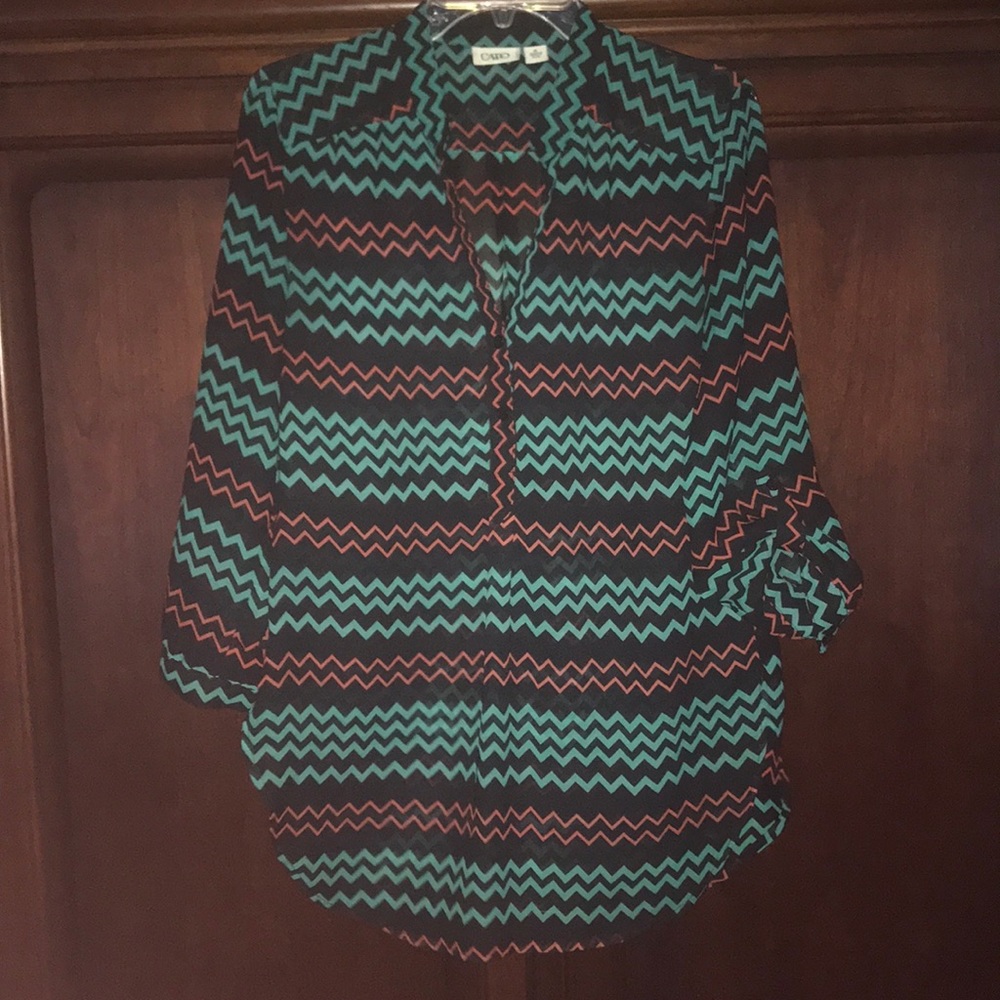 Long sheer chevron top